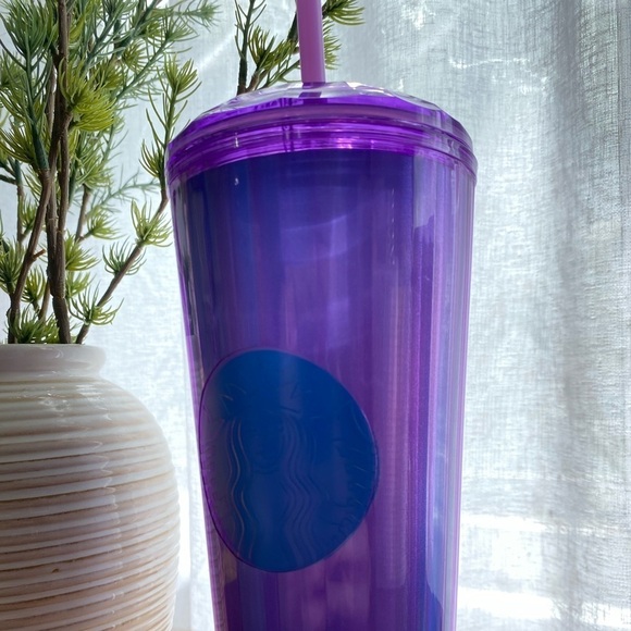 2022 Starbucks Iridescent Purple Periwinkle Kaleidoscope Tumbler 24oz - Picture 2 of 5